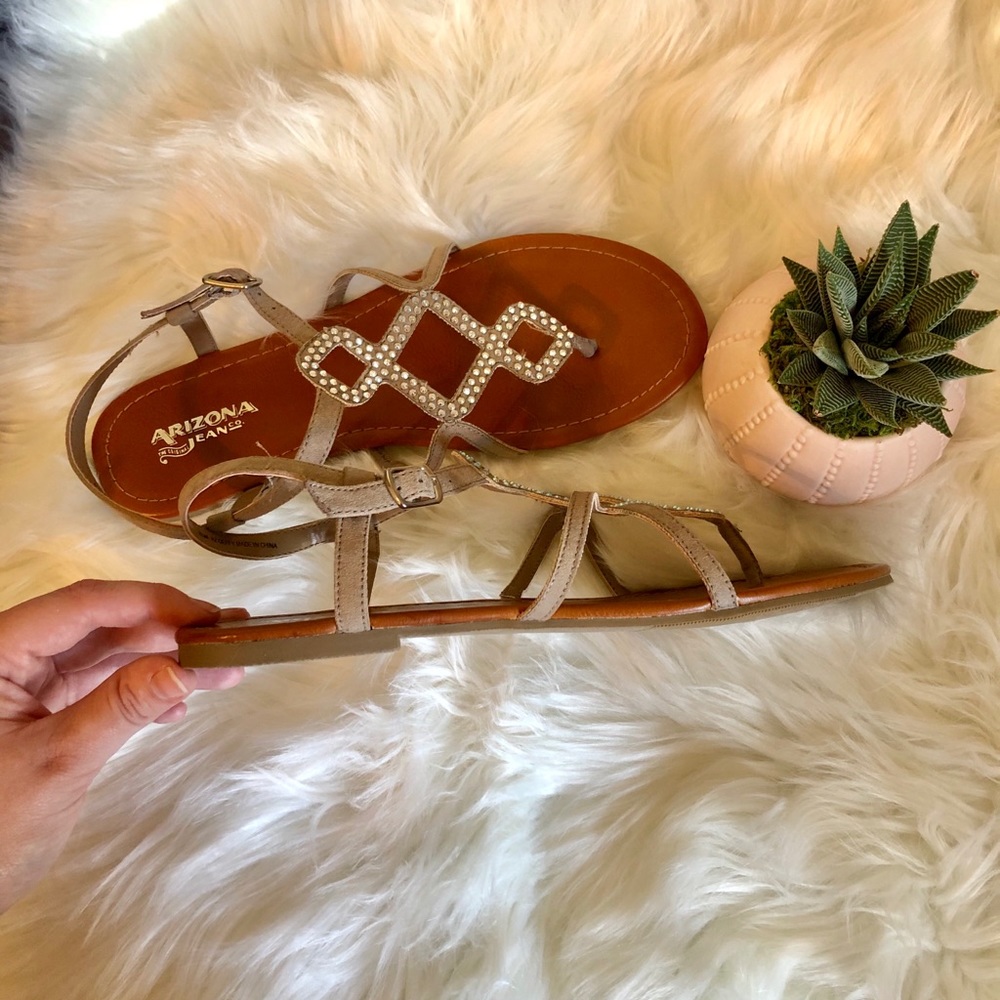 NWOT Arizona Rhinestone Sandals - Picture 2 of 2